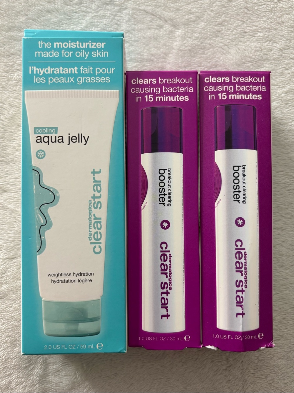 Dermalogica Clear Start Cooling Aqua Jelly 2oz + 2x Breakout Booster 1oz
